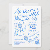 Invitation pour une fête d'anniversaire Après Ski (Devant)
