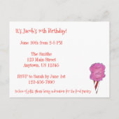 Invitation pour une fête d'anniversaire au carnava (Dos)