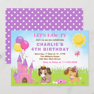 Invitation pour une fête d'anniversaire au château