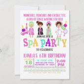 Invitation pour une fête d'anniversaire au spa - F (Devant)