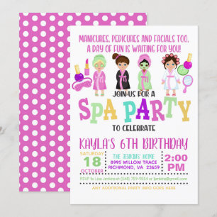 Invitation pour une fête d'anniversaire au spa - F