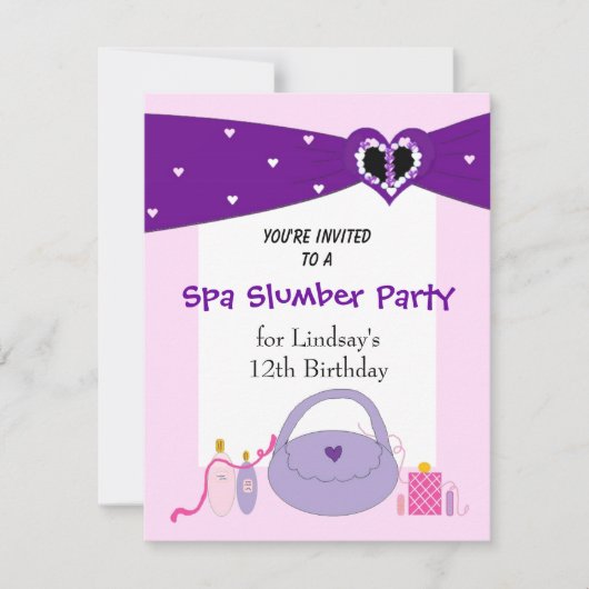 Invitation pour une fête d'anniversaire au Spa Rub (Devant)