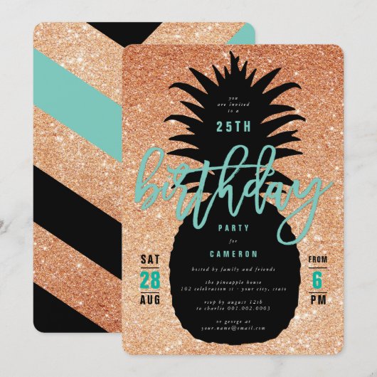 Invitation pour une fête d'anniversaire au thème A (Devant / Derrière)