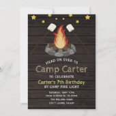 Invitation pour une fête d'anniversaire avec campi (Devant)