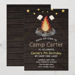 Invitation pour une fête d'anniversaire avec campi