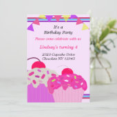 Invitation pour une fête d'anniversaire avec Cupca (Debout devant)