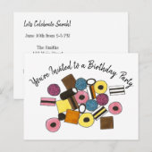 Invitation pour une fête d'anniversaire avec des b (Devant / Derrière)