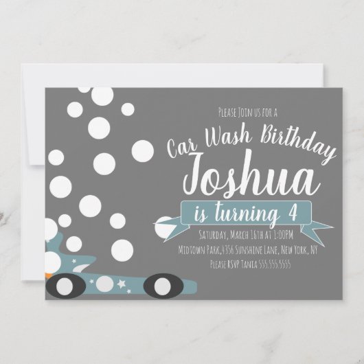 Invitation pour une fête d'anniversaire avec des b (Devant)