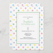 Invitation pour une fête d'anniversaire avec des p (Devant / Derrière)