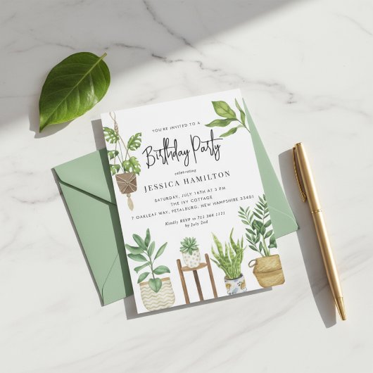 Invitation pour une fête d'anniversaire avec des p