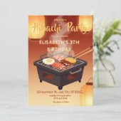 Invitation pour une fête d'anniversaire avec dîner (Debout devant)