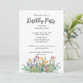 Invitation pour une fête d'anniversaire avec iris (Debout devant)
