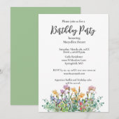 Invitation pour une fête d'anniversaire avec iris (Devant / Derrière)