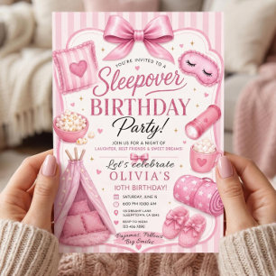 Invitation pour une fête d'anniversaire avec nuité