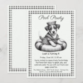 Invitation pour une fête d'anniversaire avec pisci (Devant / Derrière)