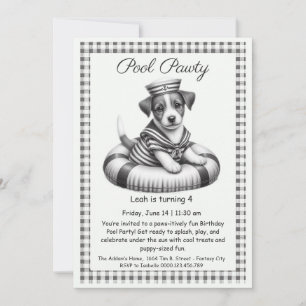 Invitation pour une fête d'anniversaire avec pisci
