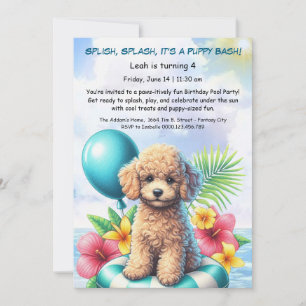 Invitation pour une fête d'anniversaire avec pisci