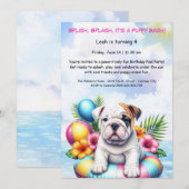 Invitation pour une fête d'anniversaire avec pisci (Devant / Derrière)
