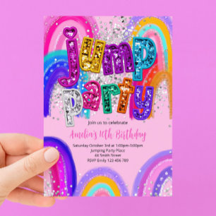 Invitation pour une fête d'anniversaire avec saut 