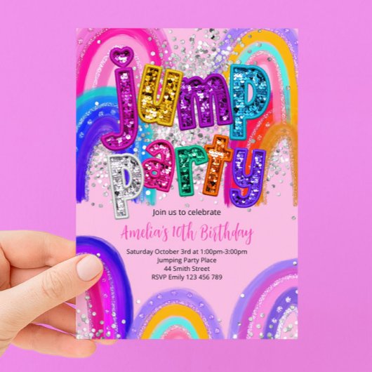 Invitation pour une fête d'anniversaire avec saut