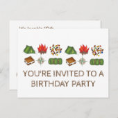 Invitation pour une fête d'anniversaire avec tente (Devant / Derrière)