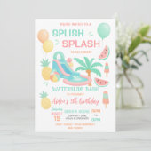 Invitation pour une fête d'anniversaire avec tobog (Debout devant)