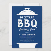 Invitation pour une fête d'anniversaire BBQ à carr (Devant)