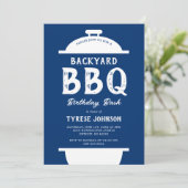 Invitation pour une fête d'anniversaire BBQ à carr (Debout devant)