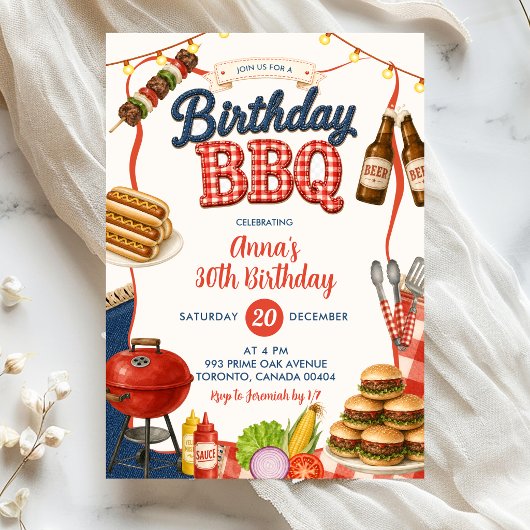 Invitation pour une fête d'anniversaire BBQ avec c