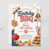 Invitation pour une fête d'anniversaire BBQ avec c (Devant)