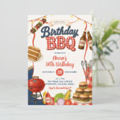 Invitation pour une fête d'anniversaire BBQ avec c (Debout devant)