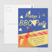 Invitation pour une fête d'anniversaire BBQ avec h (Devant / Derrière)