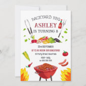 Invitation pour une fête d'anniversaire BBQ dans l (Devant)