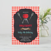 Invitation pour une fête d'anniversaire BBQ pique- (Debout devant)