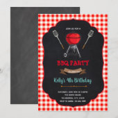 Invitation pour une fête d'anniversaire BBQ pique- (Devant / Derrière)