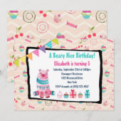 Invitation pour une fête d'anniversaire Beary Nice (Devant / Derrière)