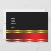Invitation pour une fête d'anniversaire Black Red (Dos)