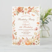 Invitation pour une fête d'anniversaire Boho autom (Debout devant)