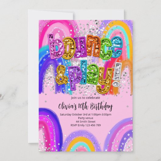 Invitation pour une fête d'anniversaire Bounce Par (Devant)