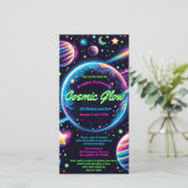 Invitation pour une fête d'anniversaire Cosmic Glo (Debout devant)