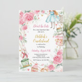 Invitation pour une fête d'anniversaire d'Alice au (Debout devant)
