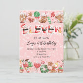 Invitation pour une fête d'anniversaire de 11 ans (Debout devant)