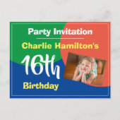 Invitation pour une fête d'anniversaire de 16 ans (Devant)