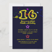 Invitation pour une fête d'anniversaire de 16 ans (Devant)