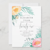Invitation pour une fête d'anniversaire de 21 ans  (Devant)