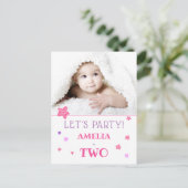 Invitation pour une fête d'anniversaire de 2 ans (Debout devant)