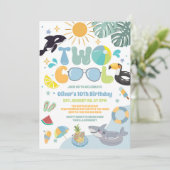 Invitation pour une fête d'anniversaire de 2 ans a (Debout devant)