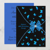 Invitation pour une fête d'anniversaire de 40 ans  (Devant / Derrière)