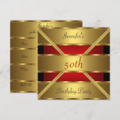 Invitation pour une fête d'anniversaire de 50 ans (Devant / Derrière)