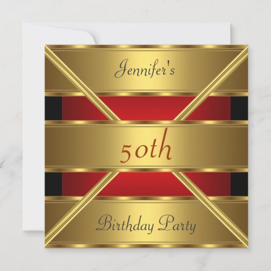 Invitation pour une fête d'anniversaire de 50 ans (Devant)